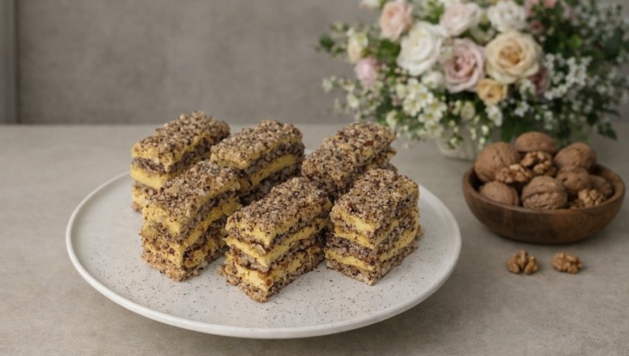 KOLAČ SA LEŠNICIMA: Hrskav, mirisan i bogat